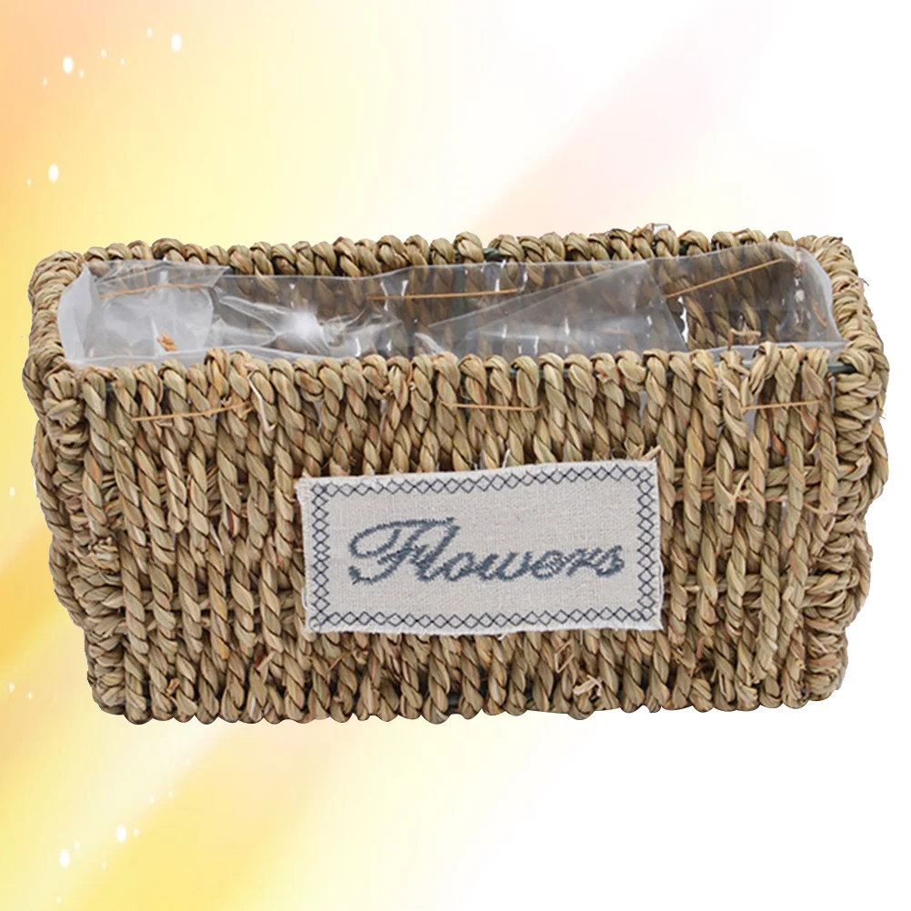 

Wicker Flower Basket Pastoral Style Hand Woven Rattan Vase Container For Home Garden Indoor Outdoor Decoration Storage Organizer