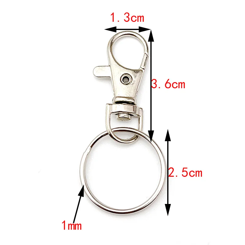 금속 36mm 개 버클 랩 후크 버클 키체인, DIY 만들기 허리 체인 장식품, 수하물 액세서리 재료 도매, 10 개