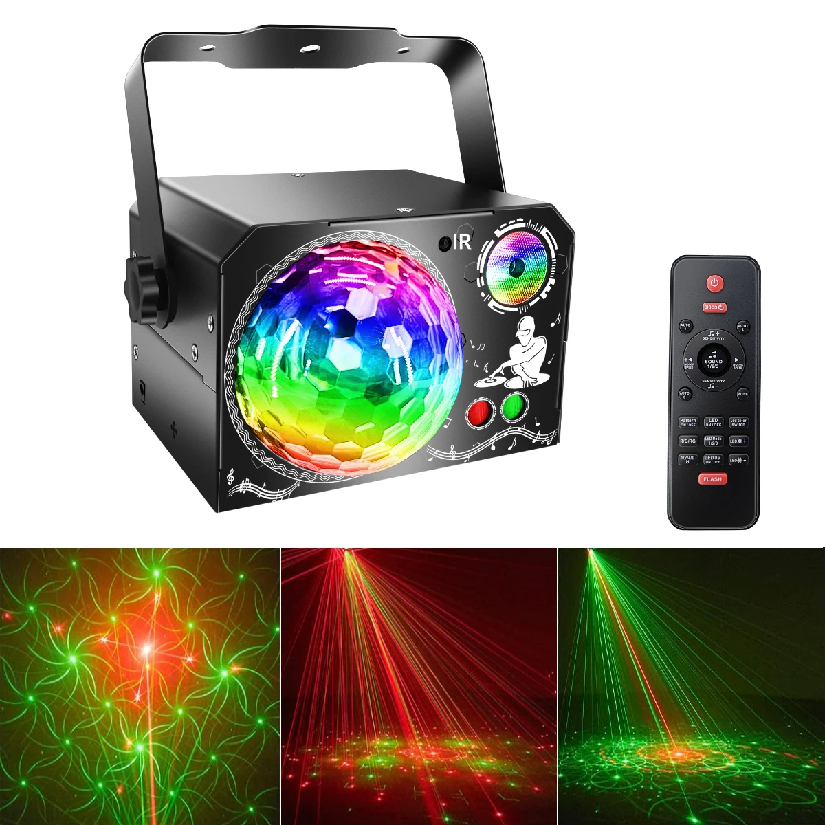 USB Disco Pattern laser light Magic Ball light Bulb LED Stage Strobe Lamp with Control for Christmas Birthday Party Ball Light