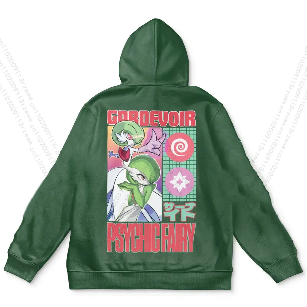 

Gardevoir Pokemon узор хип-хоп уличная толстовка с капюшоном аниме мужские Y2K фестиваль косплей принт повседневный спортивный пуловер с героями мультфильмов кофты