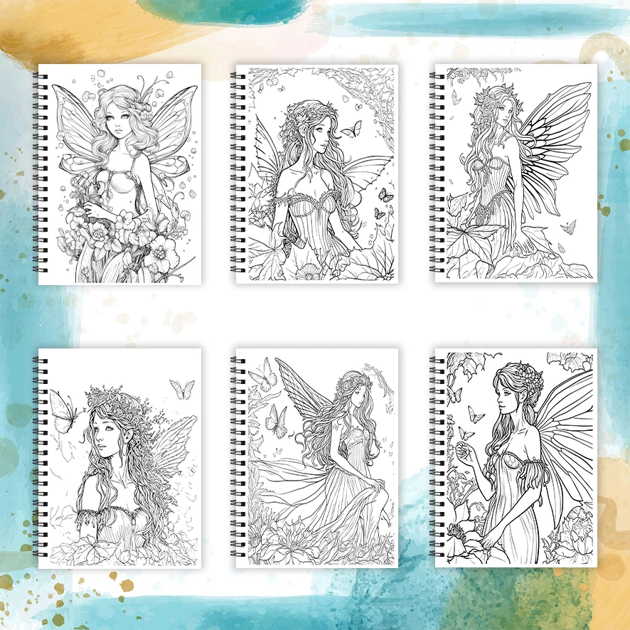 Elegant Elf Adult Coloring Book - 8.3x 11.2 Inch 32 Page Coloring Book - Helps Reduce Stress and Ease Emotions