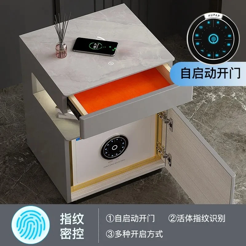 Customizable Bluetooth Bedside Table Safe with Smart Wireless Charging