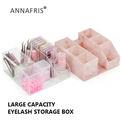 ANNAFRIS Eyelash Extension Tool Storage Box Lashes Glue Tweezer Holder Acrylic Cosmetic Tray Multifunctional Storage Makeup Tool