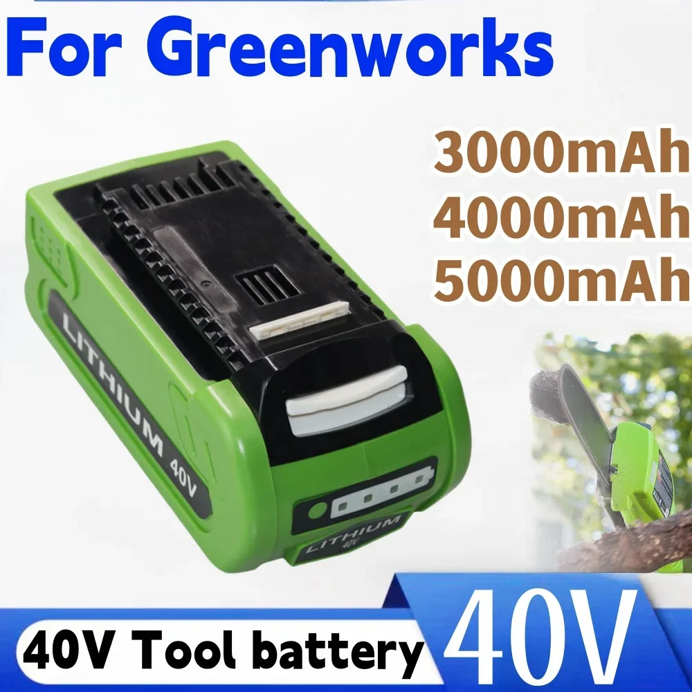 

Lithium ion rechargeable battery 40V 3.0 4.0 5.0ah suitable For Greenworks 29462 29472 29282G Max Gmax lawn mower power tools