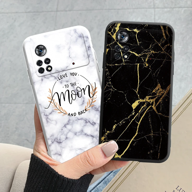 غطاء رخامي أنيق لهاتف Poco X4 Pro 5G Poco M4 Pro حافظات حماية ناعمة من السيليكون لهاتف Xiaomi Poco M4 Pro 4G
