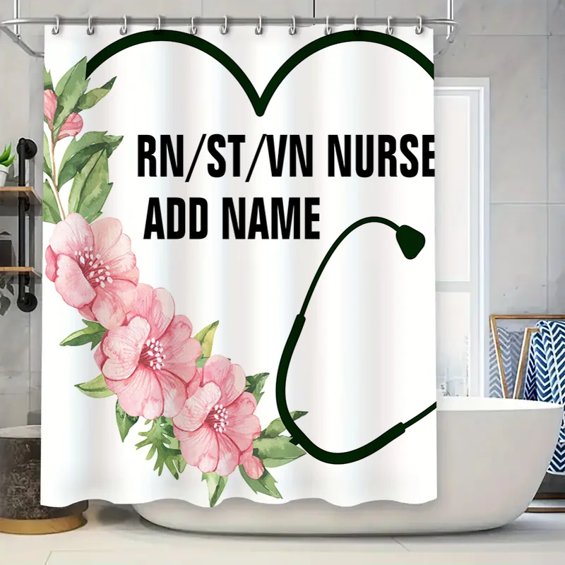 

Настраиваемый набор ковриков для ванной, занавеска для душа с индивидуальным именем для медсестер RN/ST/VN, декор для медсестры, идеи подарков