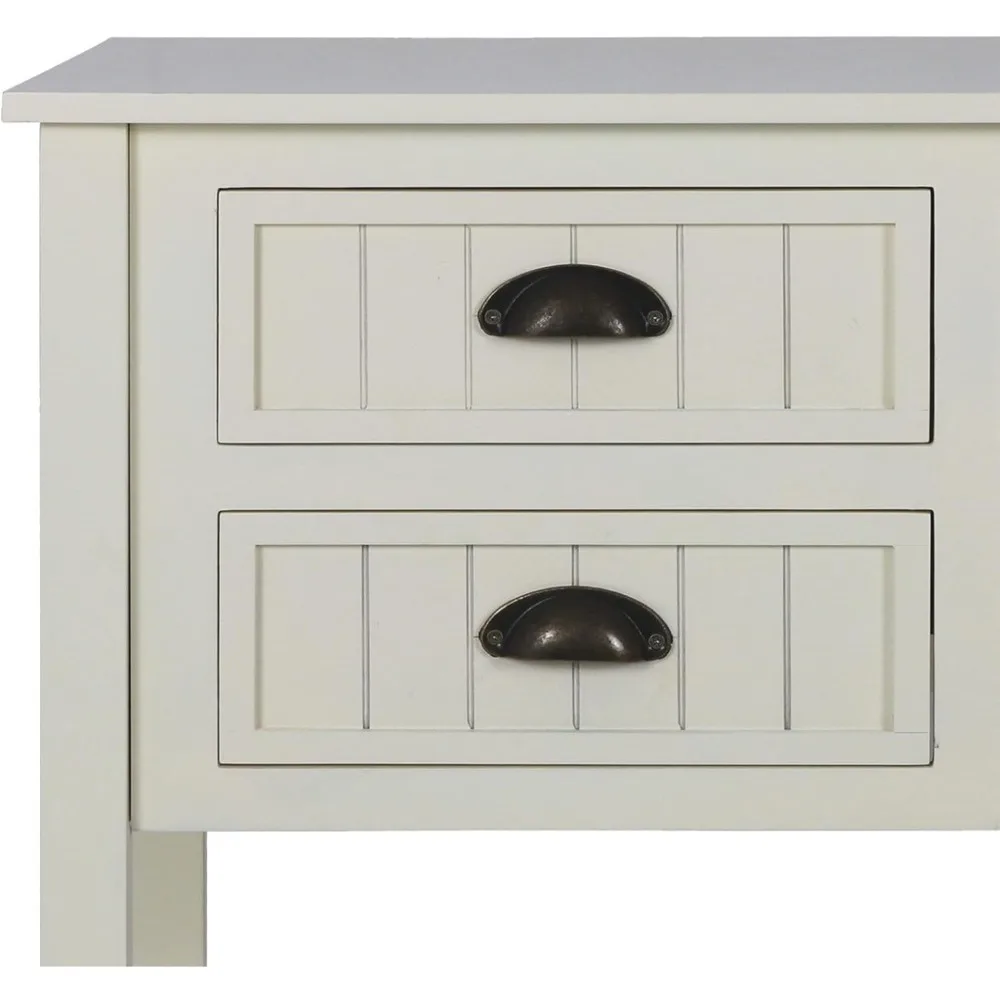 ترقية جديدة - طاولة وحدة تحكم برف واحد ذات 4 أدراج من Bailey Bead Board، 14 بوصة عمق × 32 بوصة عرض × 32 بوصة ارتفاع، أبيض عتيق - جودة عالية #6