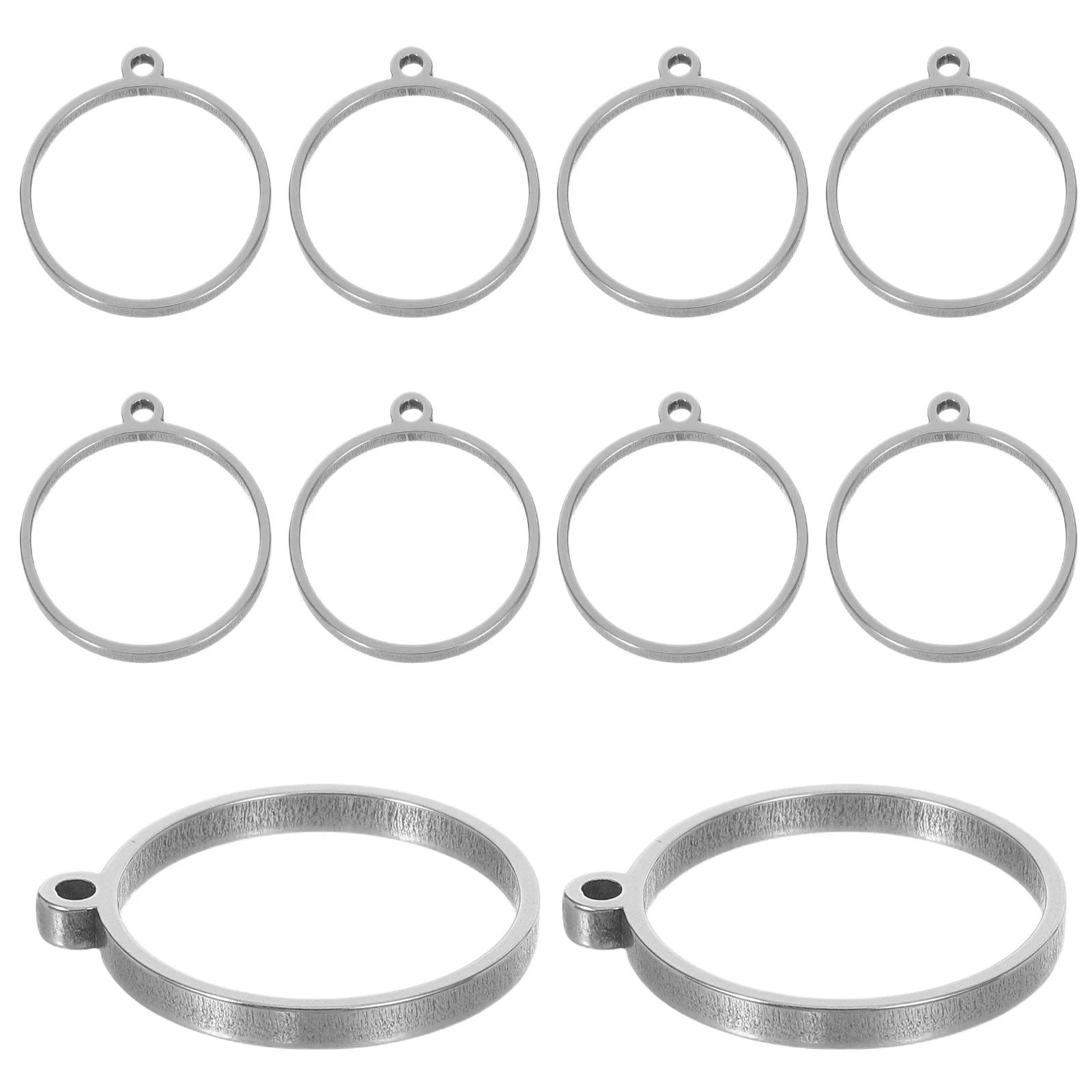 

10Pcs Stainless Steel Round Hollow Open Back Bezel Pendants Frame Charms Resin Jewelry Making Supplies Bezel Pendants for Resin