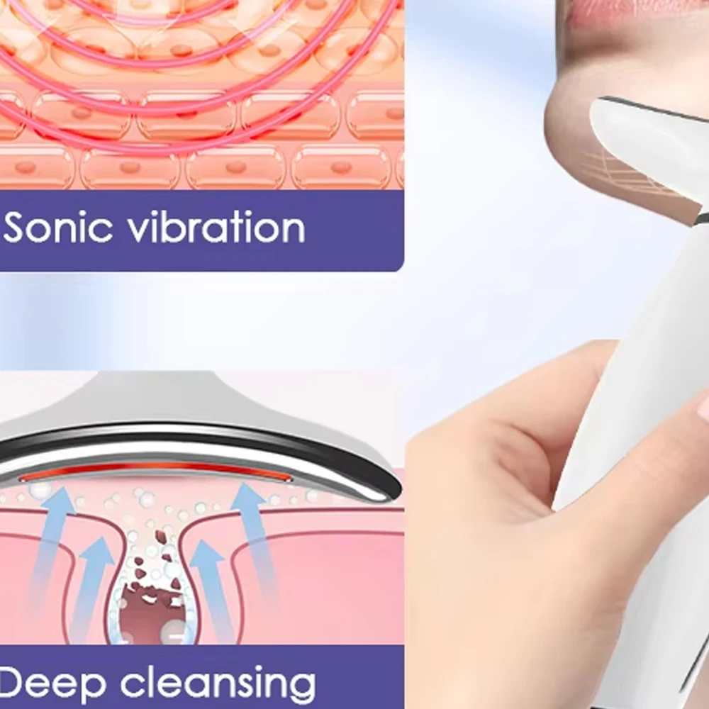 جهاز تجميل الوجه والرقبة EMS مكركرنت آلة شد الوجه الاهتزاز LED مدلك الوجه مزيل الذقن المزدوج أدوات العناية بالبشرة