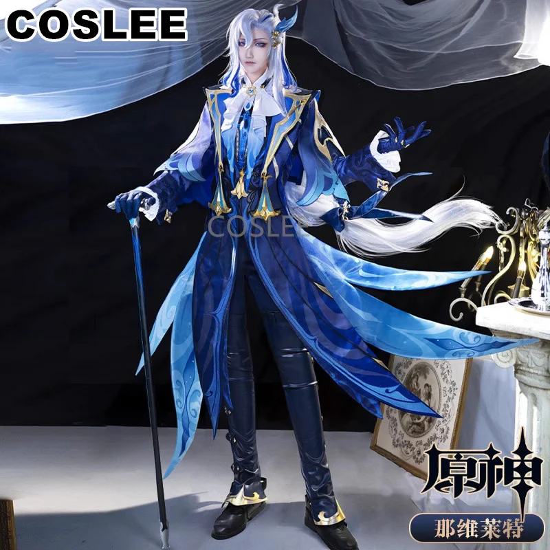 COSLEE Genshin Impact Neuvillette Judge Cosplay Costume Game Suit Handsome Uniform Halloween Party Outfit For Men S-XXL New