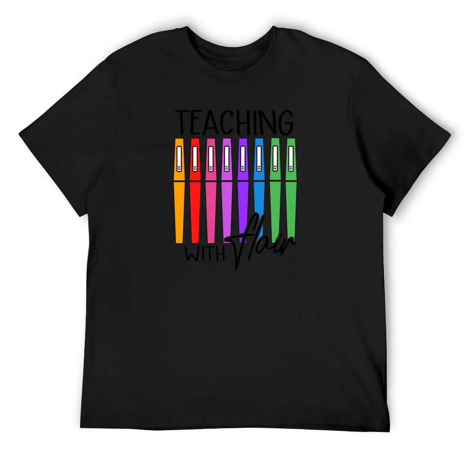 Teaching with Flair (Black Version) T-Shirt man clothes blue archive t shirt men