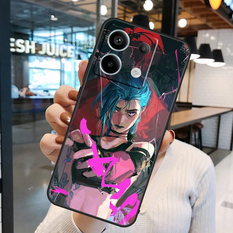 Arcane Jinx Anime Case For Xiaomi Redmi Note 12 11 9 10 13 Pro Plus 12S 11S 10S 9S Redmi 13 10C 12C 13C Cover