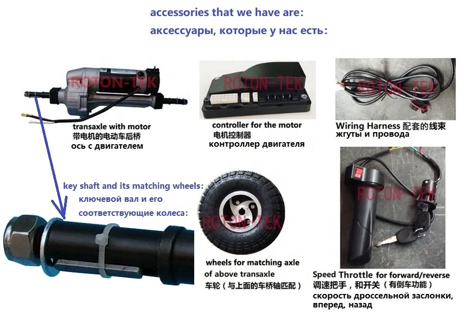 Electric transaxle with 500W 24V dc motor used for mobility scooter from Zhongshan Guangdong