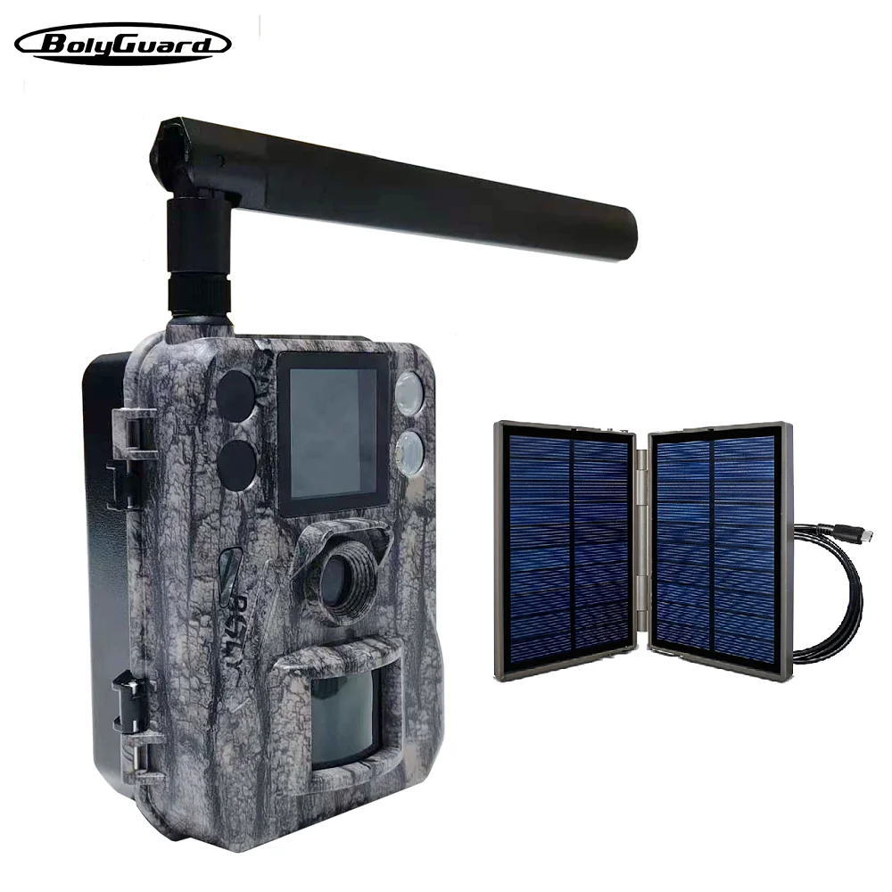 BolyGuard Cellular Trail Camera 4G 37MP Wildlife Hunting Cameras 940nm Night Vision IP68, Real-Time Alerts NO Buttons SG520M-Q​