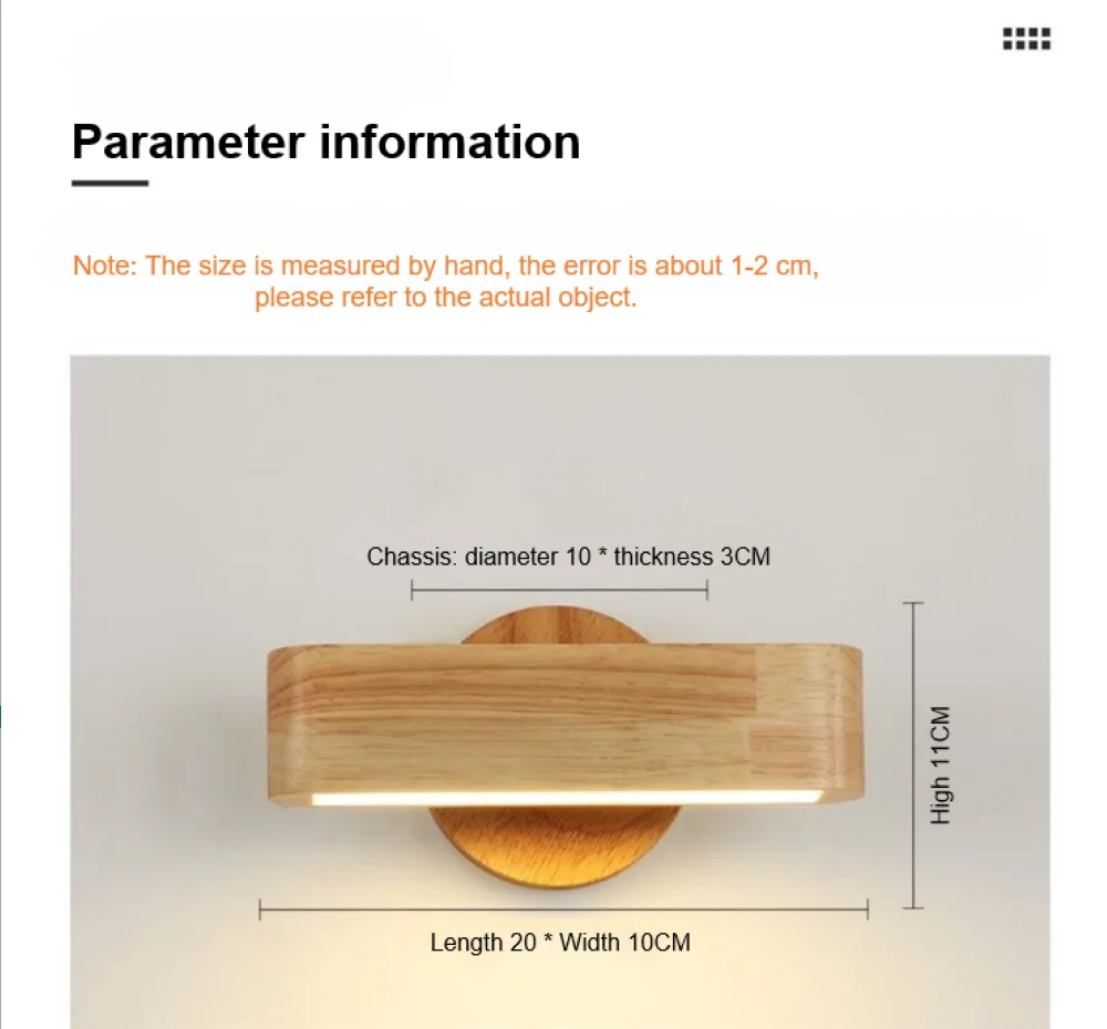 مصباح حائط LED من الخشب الصلب ، زينة غرفة أنيقة ، ضوء القراءة ، ديكور غرفة النوم ، شمال أوروبا