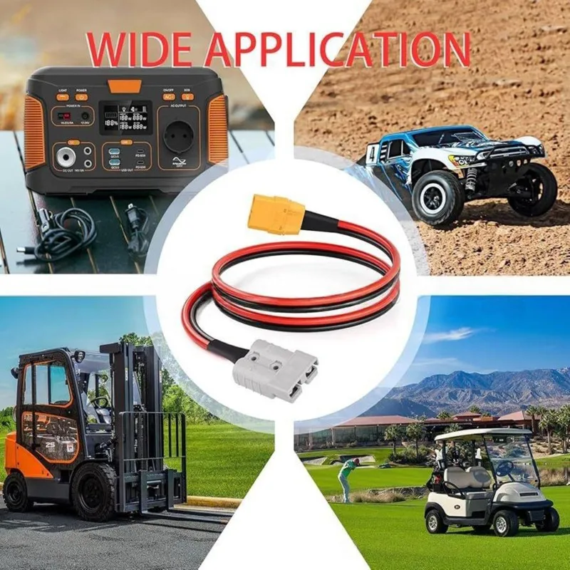 AB34-XT90/XT60 Plug Extension Cable Connector 50A For RC Models And Lithium Battery Adapters 10AWG