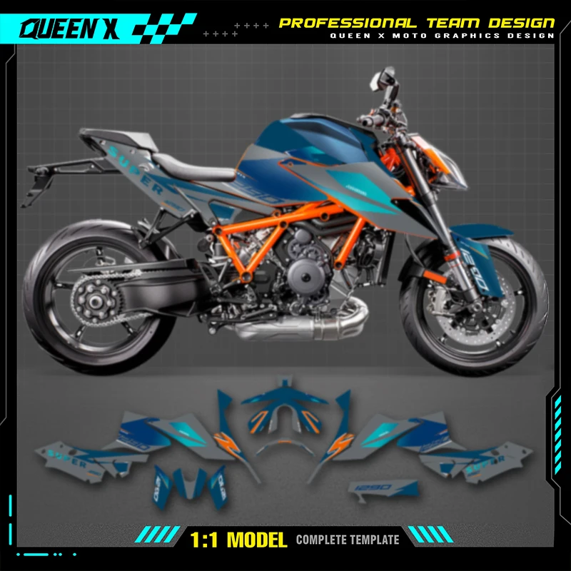 Queen X MOTOR Custom Team Motorcycle Graphics Background Decals Stickers Kits For KTM Super Duke 1290 R S 2020 2021 2022