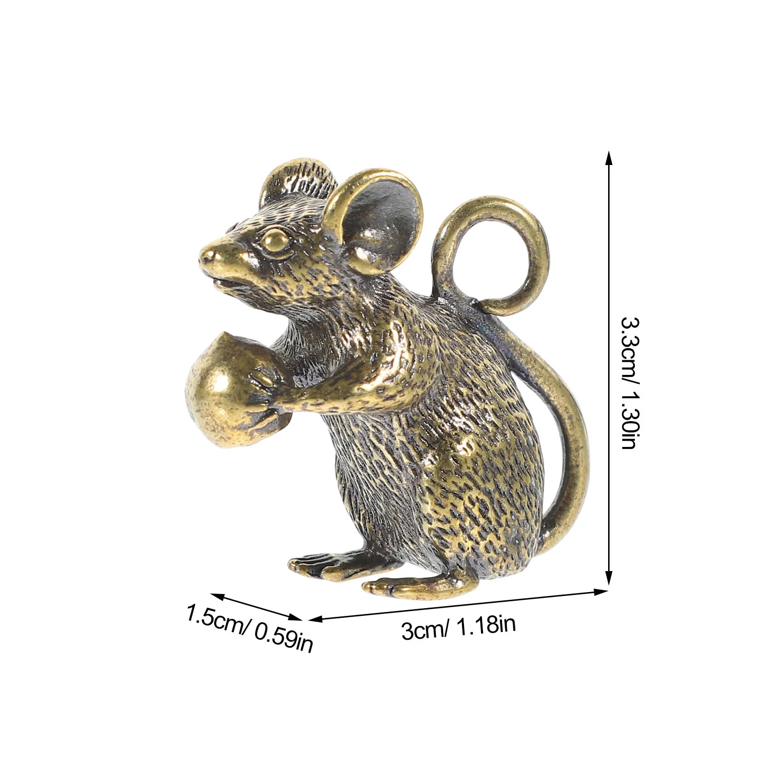 2Pcs Brass Mouse Charms Copper Rat Pendants Smooth Surface DIY Jewelry Keychain Accessories Brass Mouse Charm Copper Rat Pendant
