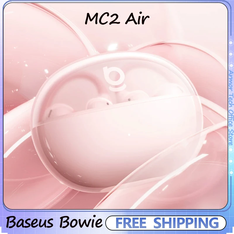 Baseus Bowie MC2 Air Ear Clip Earphones Bluetooth 6.0 Wireless Open Earbuds 4 Mic Call Noise Reduction 48Hr Playtime Headphones