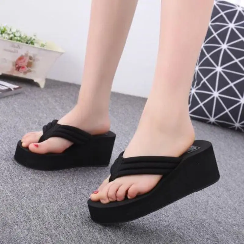 Fashion Women Flip Flops Summer Beach Platform Slippers Casual Outside Wedges Sandals Summer Women Shoes Leisure Slippers