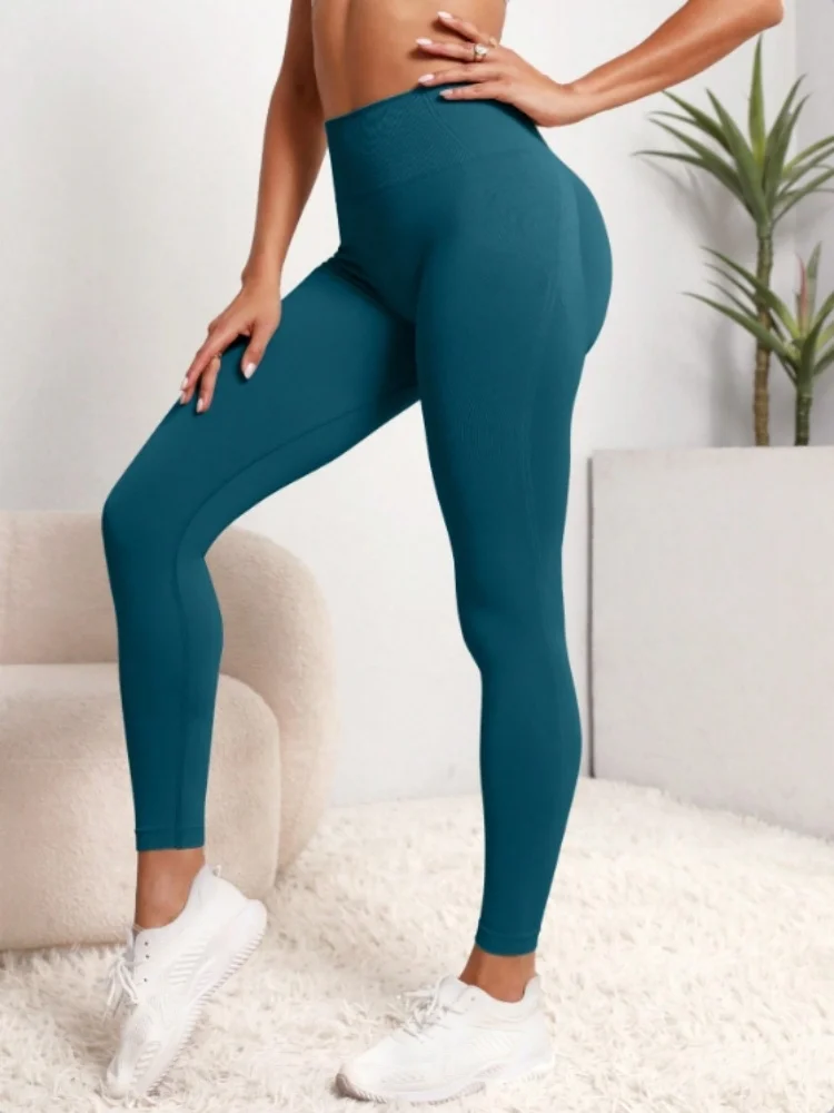 Frauen Gym Nahtlose Leggings Yoga Sport Hose Dehnbare Hohe Taille Fitness Sport Activewear Hosen – Detail 19