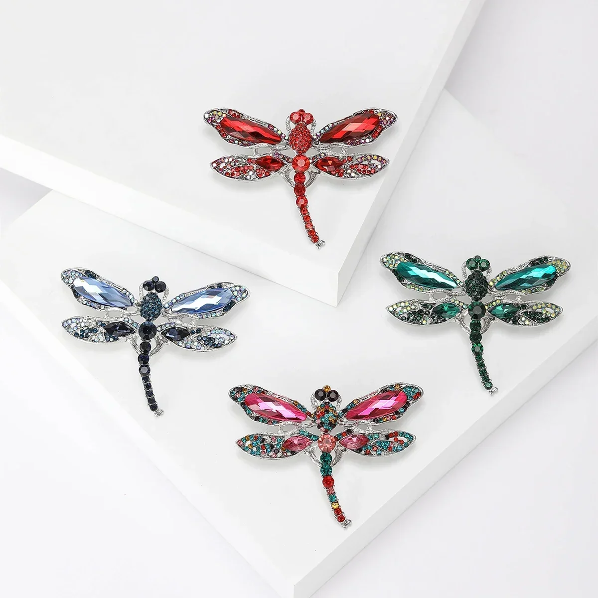 Strass Libel Broche Voor Vrouwen Unisex Email Insect Pin Shell Libel Evenement Party Rugzak Decoratie Kleding Accessoire