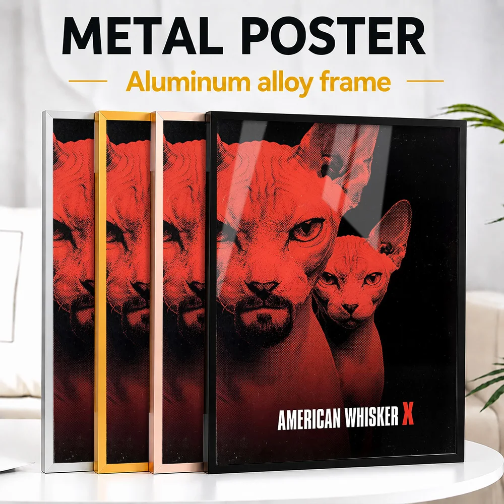 American History X Cat Parody Movie Framed Metal Print Customized Screen Tribute Wall Art Perfect In Theater For Story Lovers