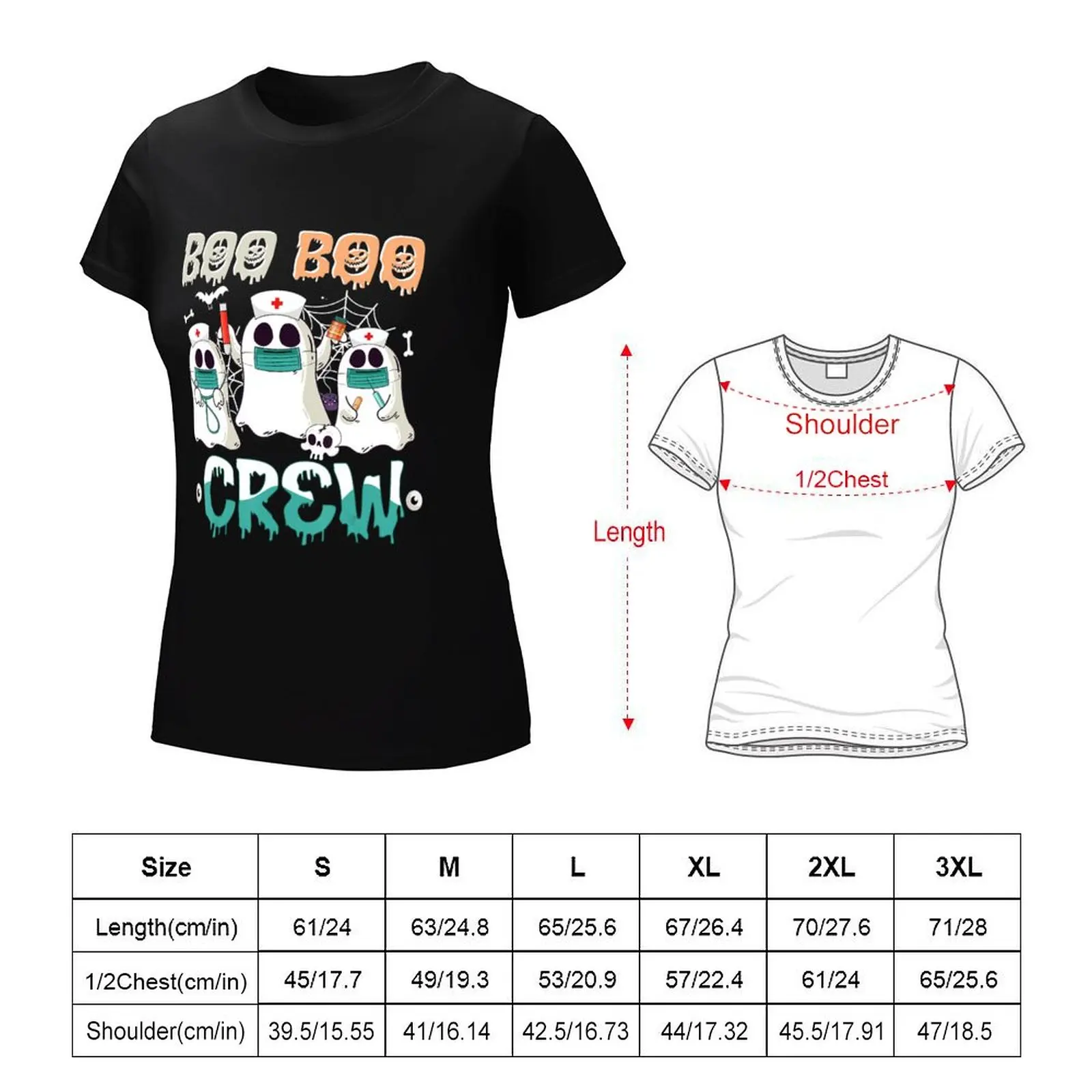 Boo Boo Crew Nurse Halloween Ghost Costume Womens T-Shirt summer clothes new edition customs customizeds Woman fashion