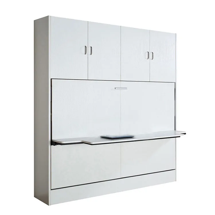 Manual folding wall bed mechanism for easy installation Modern hidden folding Murphy wall bed with locker