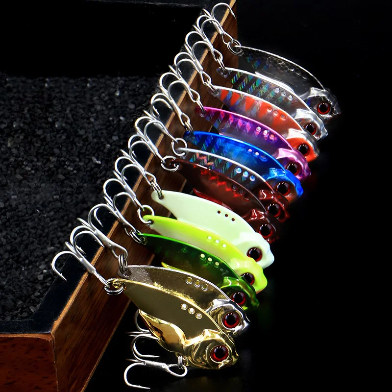 7/10/15/20g 3D EyesMetal Vib Blade Lure Sinking Vibration Baits Artificial Vibe for Bass Pike Perch Fishing Lures 12 Colors