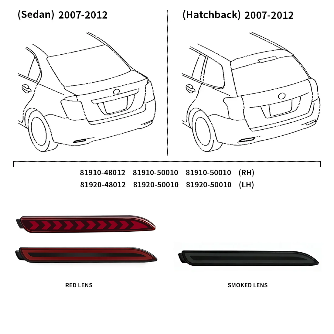 For Toyota Corolla Axio Fielder Sedan Hatchback 2007 2008-2015 2016 2017 2018 LED Rear Bumper Reflector Lights Brake Turn Signal