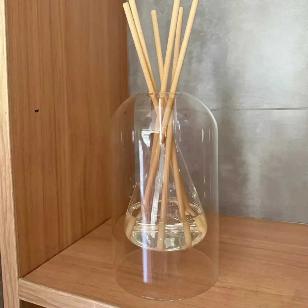 زجاجة ناشرة للعلاج العطري زجاجية للزيوت العطرية مع أعواد توزيع حاويات تخزين شفافة لديكورات المنزل الحديثة