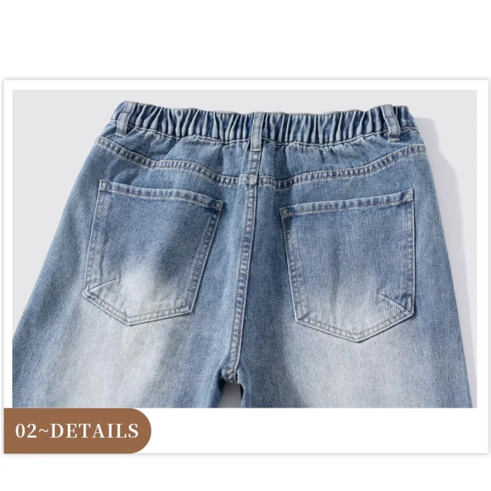 Men's Vintage Patchwork Jeans - Wide Leg Loose Fit Trousers, Trendy Denim Pants for Autumn Winter Collection