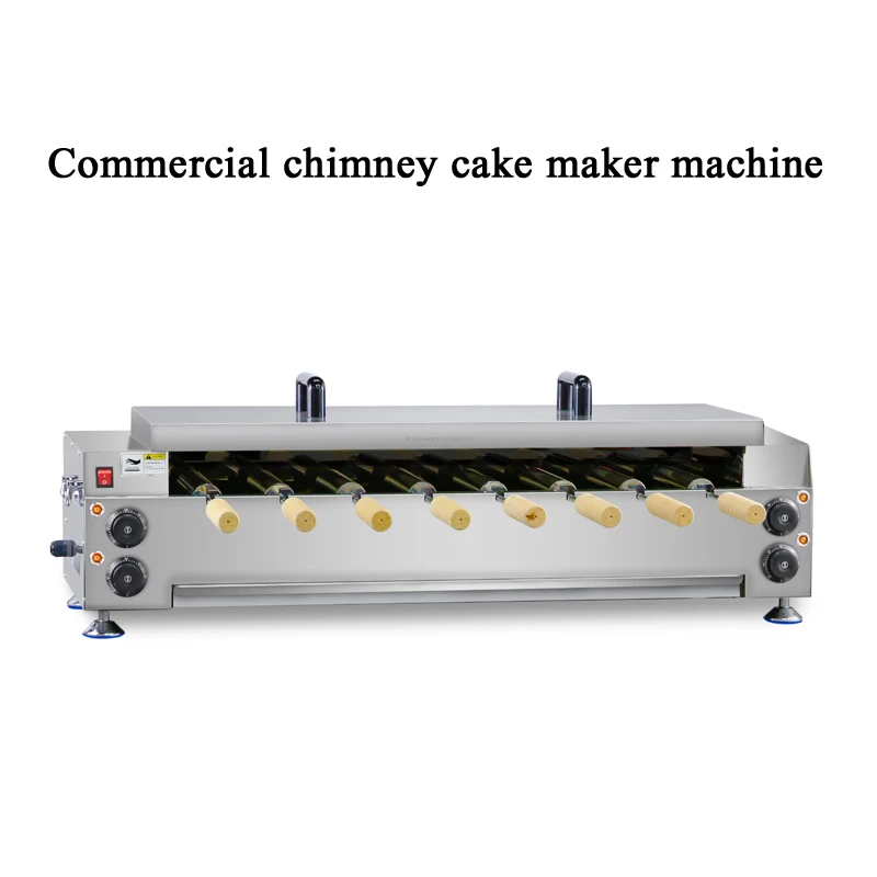 Chimney Cake Cutter Baking Machine 8 Stainless Steel Rollers Kurtos Kalacs Oven Electric 5.4KW Ice Cream Bread Cone Maker Cutter