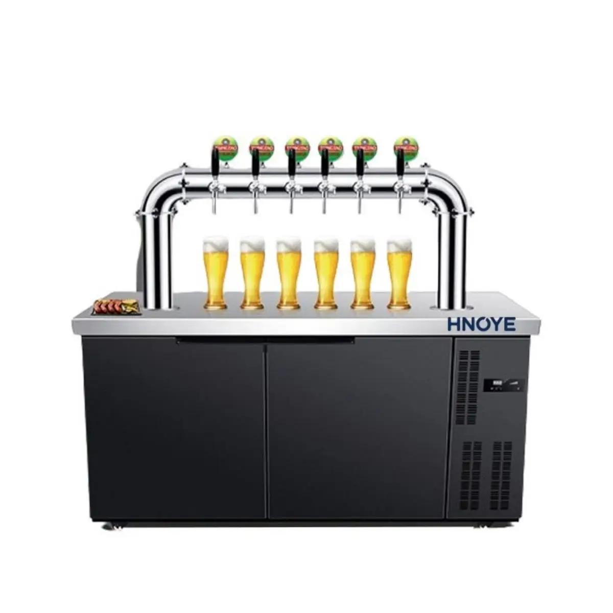 Commercial 2 Tap Draft Beer Dispenser Stainless Steel Kegerator Cooler for Pub and Bar