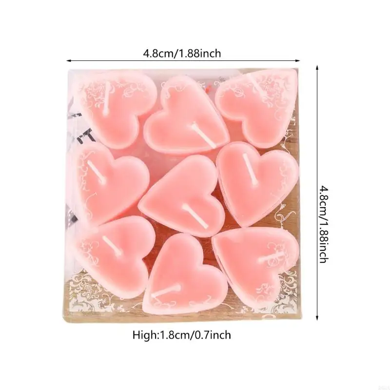 R66a 9pcs شكل قلب شكل عيد الميلاد وقت الحرق الطويل الوقت بشكل مثالي لحفلات العطلات والزينة الدافئة