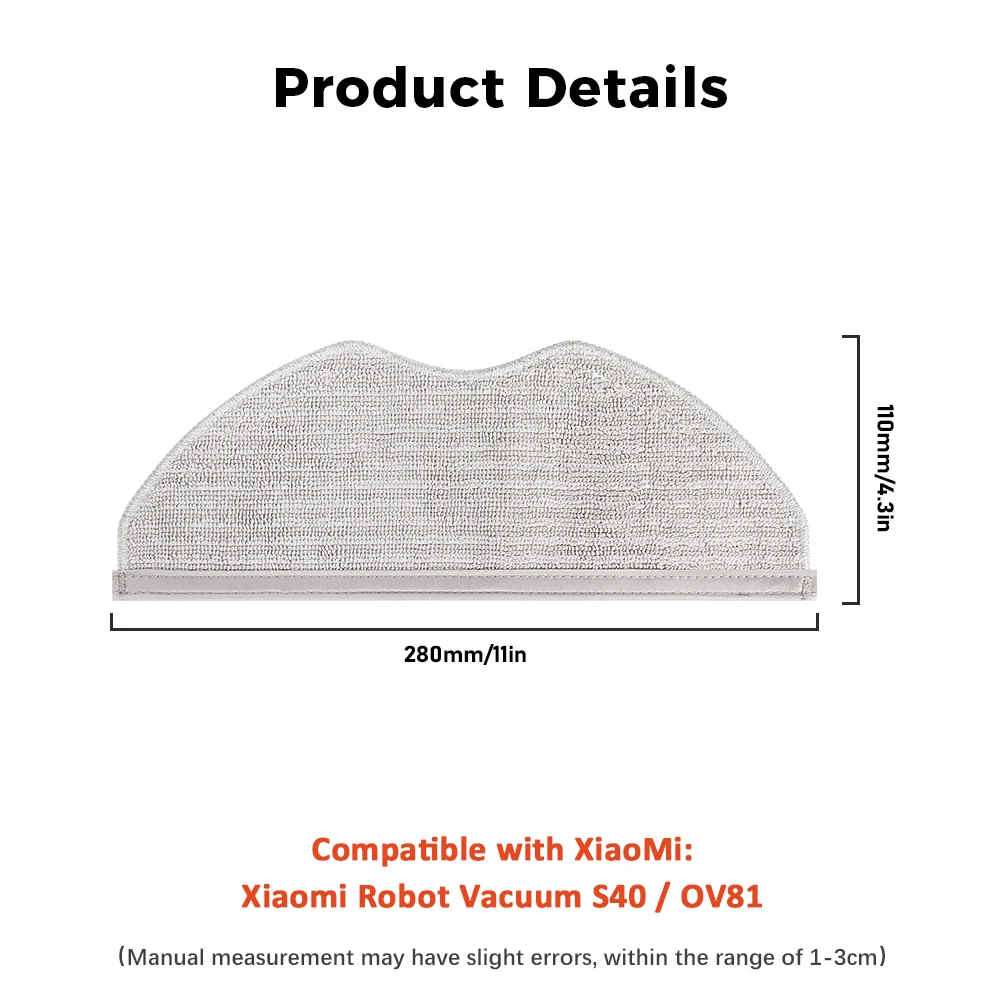For Xiaomi S40 Pro/OV71GL / S40/OV81 Robot Vacuum Cleaner Consumables Hepa Filter Mop Cloth Main Side Brush Accessories Parts
