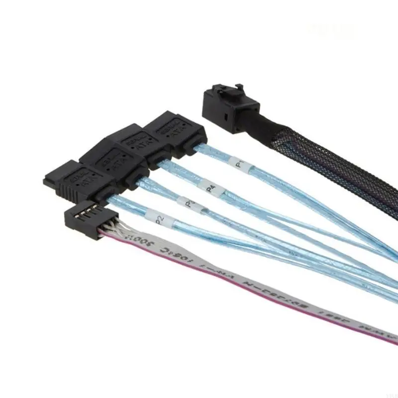 Y1UB MiniSAS Host SFF-8643 to 4SATA Backplanes Cable, 0.5M with Sideband for Enhances Data Integrity