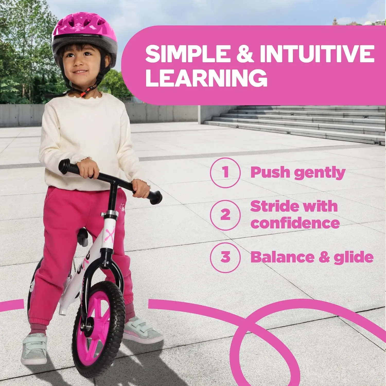Aluminum Balance Bike for Kids and Toddlers - Lightweight No Pedal Training Bicycle - Bikes for 2-5 Years Old, Pink