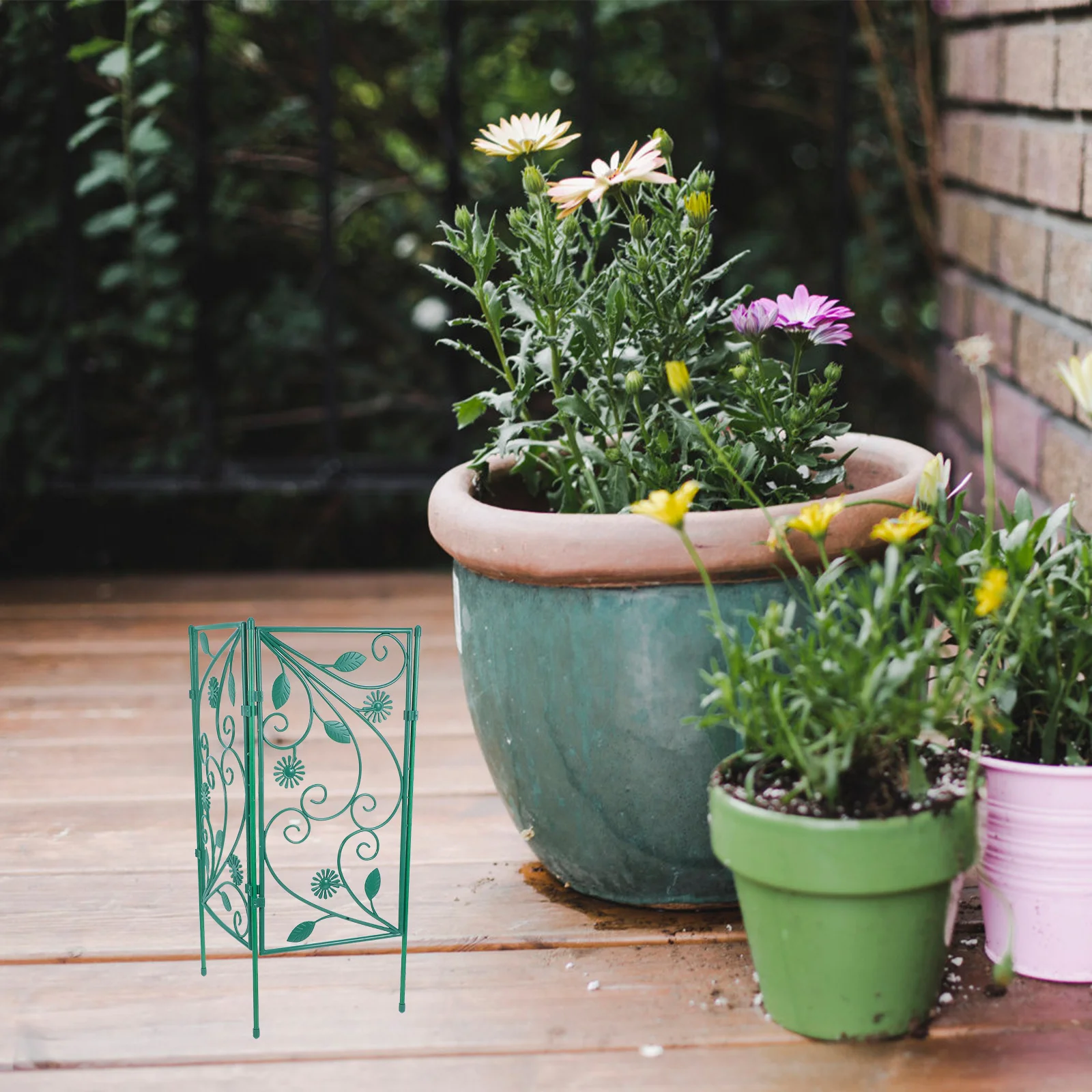 

6Pcs Garden Trellis for Climbing Plants Indoor Plant Support Stands Vine Plant Racks Decor Pebble Stone Border Strips Garden