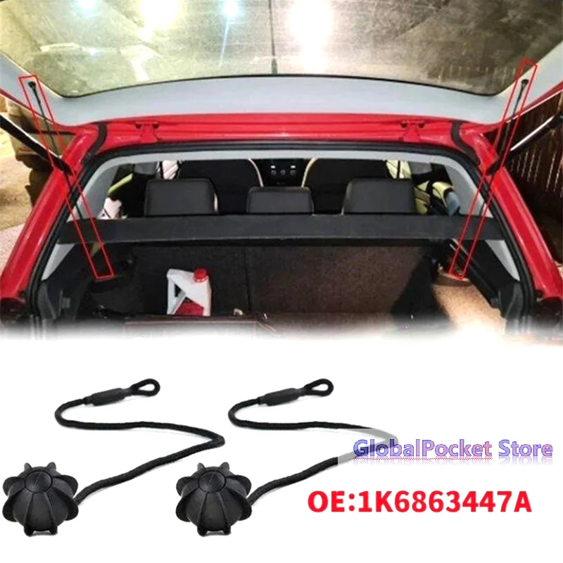 Hatch Tailgate Trunk Car Parcel Shelf String Cord Tonneau Cover Strap For Golf MK5 MK6 Rabbit R R32 R20 GTI All Models 1PCS