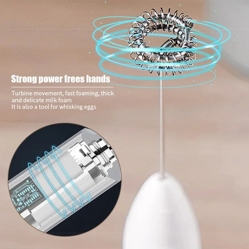 2-in-1 다기능 USB 충전식 전기 계란 비터, 베이킹 믹서, 우유 거품기, 주방 도구, 커피 교반기, 식사 도구