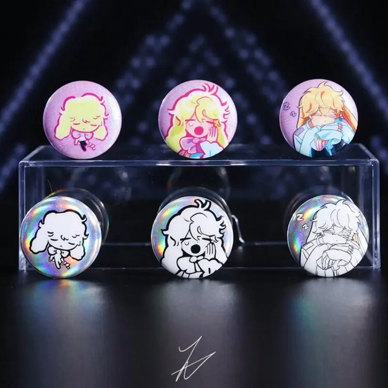 

Alien Stage Rabbit Series Holographic Badge Set 6pcs Blind Box Anime Keychain Trendy Collectible Toy Gift for Fans