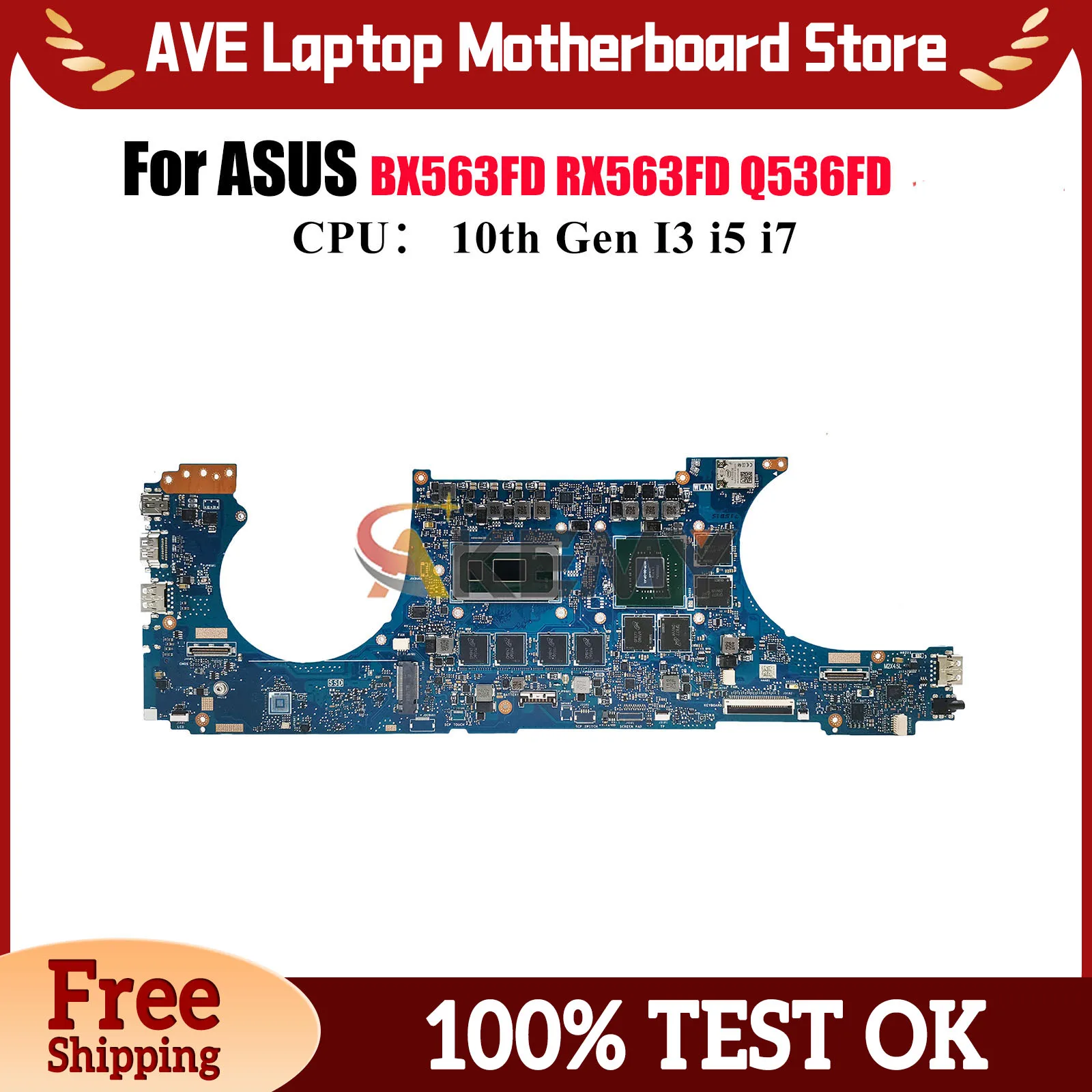 

UX563FD Laptop Motherboard For ASUS ZenBook UX56FA BX563FD Q536FD UX563 RX563FD UX56FD Notebook Mainboard With 10th Gen I3 i5 i7