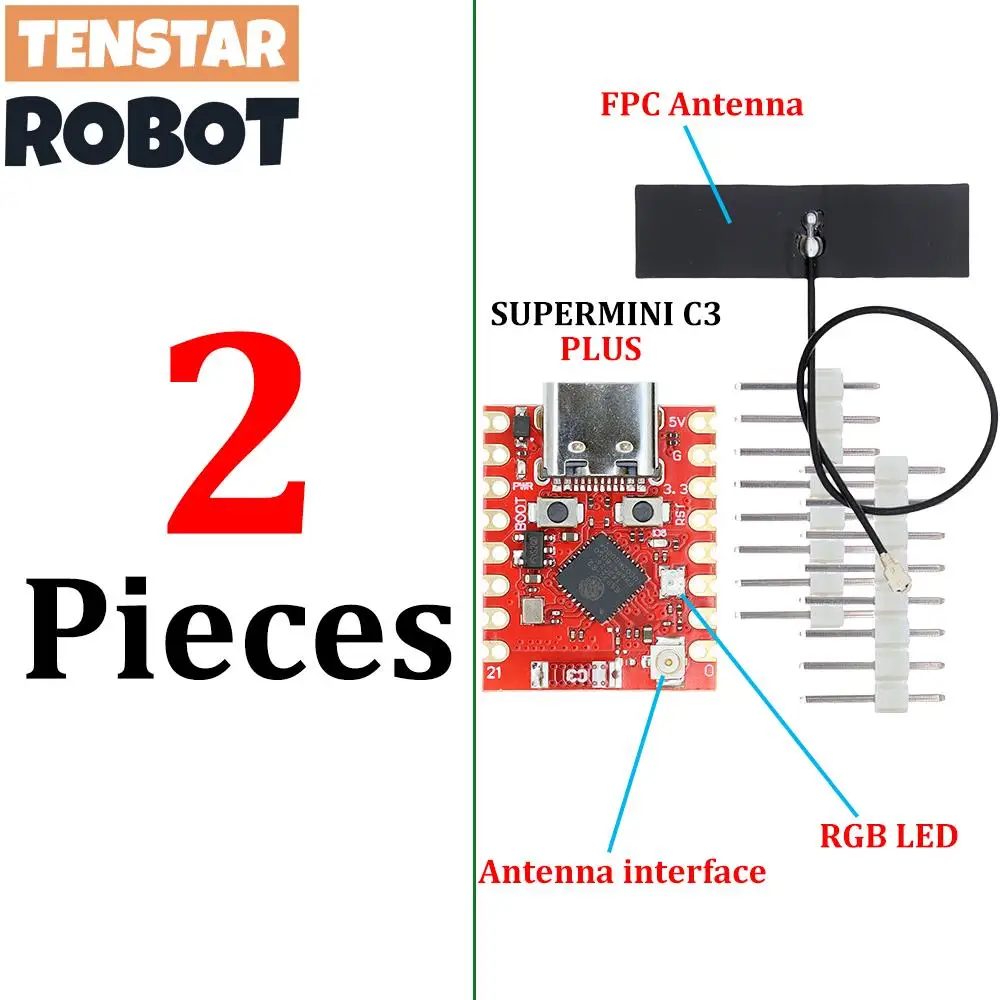 TENSTAR ESP32-C3 Supermini Plus Development Board WiFi Bluetooth ESP32 C3 Super mini V2.0 Rood bord