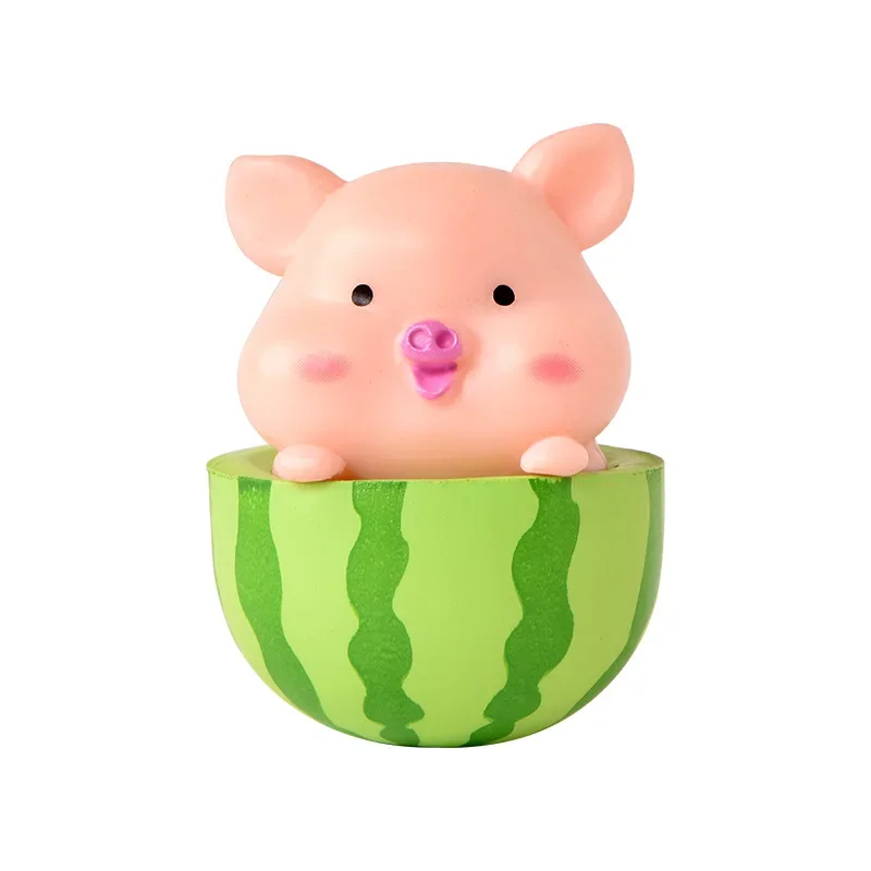 Kawaii Pig Resin DIY Home Decoration Figurines Dollhouse Miniatures Animal Dolls Decorate Girl\'s Room Landscape