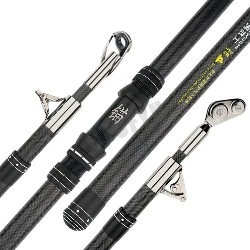 

2.1M 2.4M Carbon Fishing Rod 50kg above Superhard Long Distance Throwing shot Rod Telescopic Sea Boat Spinning Fishing Rod