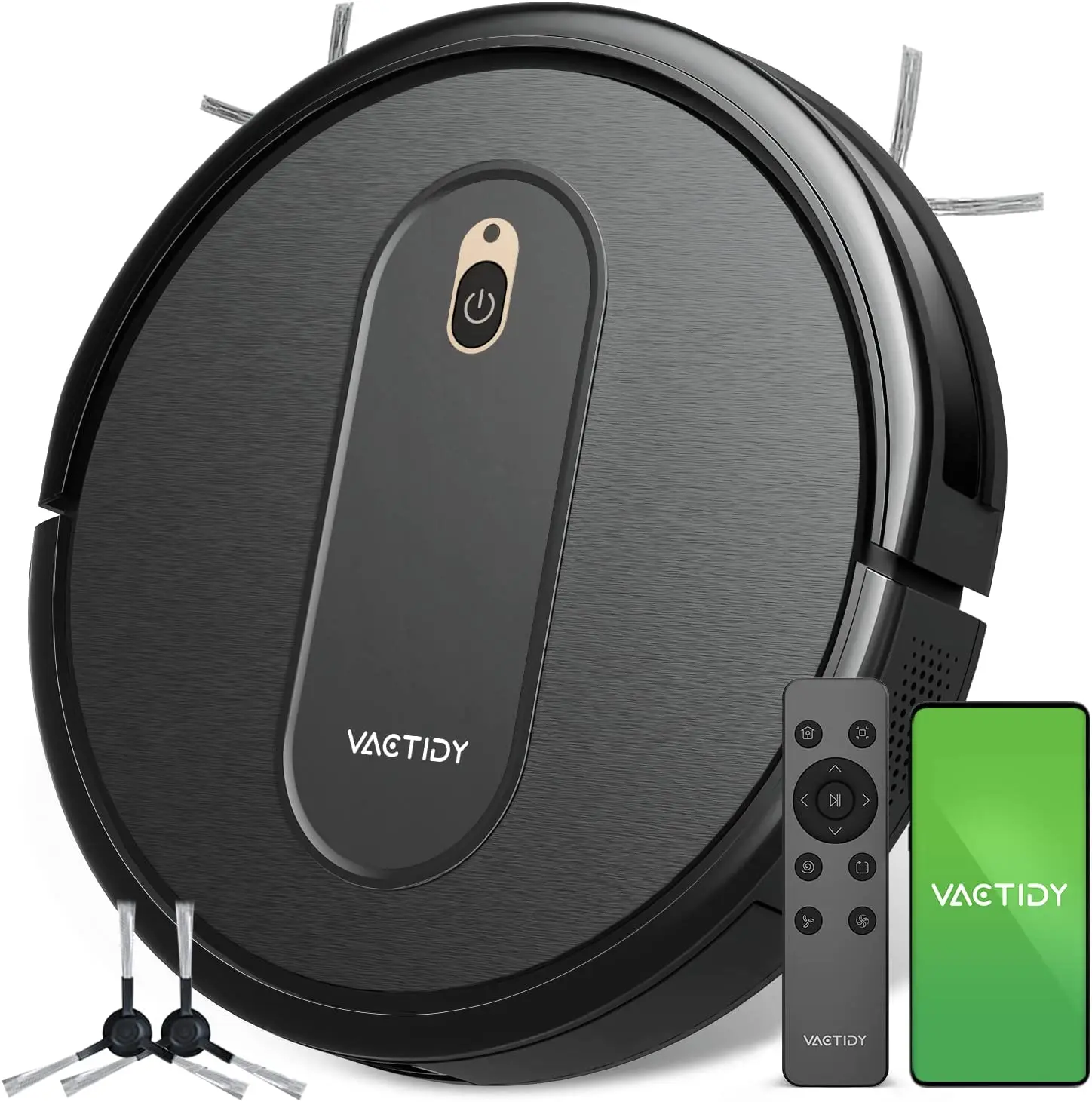 Vactidy T6 Robot Vacuum, Slim and Quiet, Self-Charging Robotic Cleaner, Voice Control, Cleans Hard Floors to Low Pile Carpets