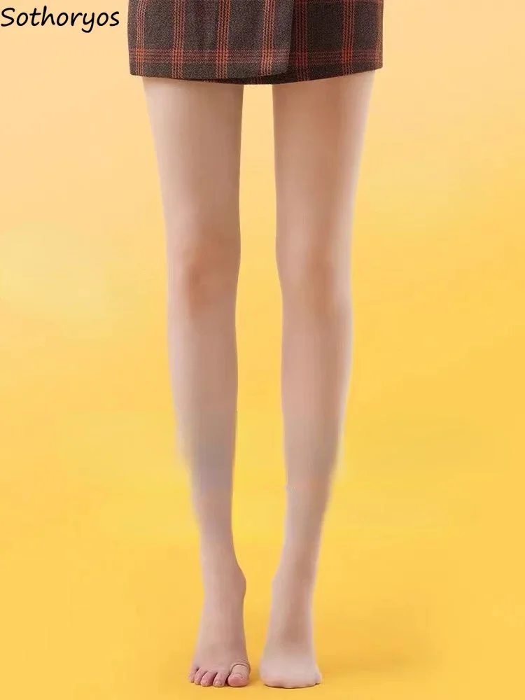 

Женские осенне-зимние колготки с высокой талией, Стильные Теплые однотонные утепленные Чулочные изделия, шикарное женское эстетическое нижнее белье, чулки, колготки