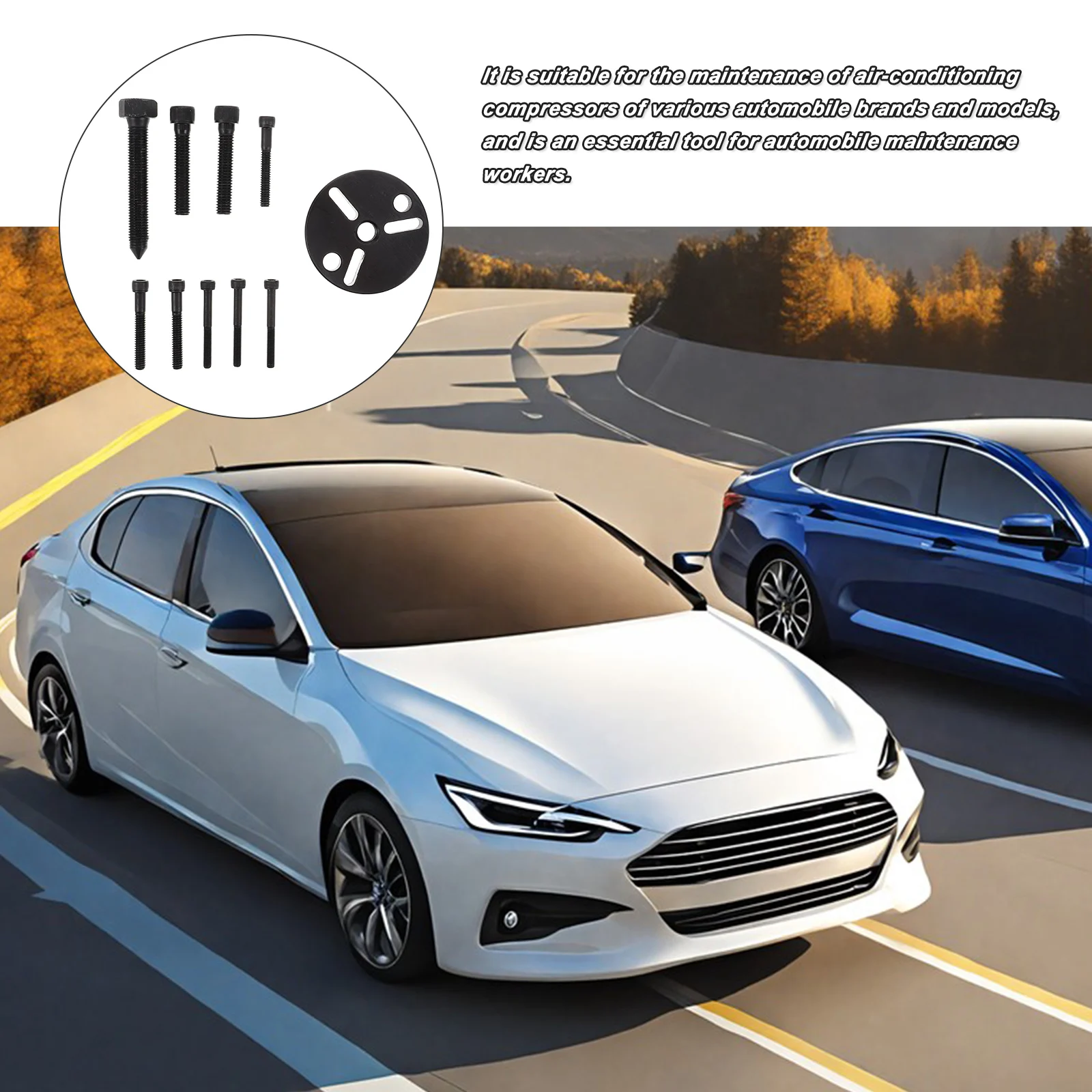 

Air Conditioning Repair Tools Compressor Clutch Service Kit Pump Head Removal Installation Remover Alloy Vehicle Clutch Car
